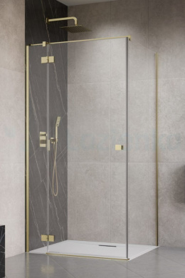 Wpisz KOD: PROMO - 10% Radaway Essenza Brushed Gold KDJ drzwi prysznicowe 110 cm uchylne złoty szczotkowany/szkło przezroczyste 1385041-99-01L