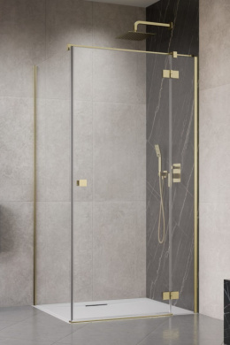 Wpisz KOD: PROMO - 10% Radaway Essenza Brushed Gold KDJ drzwi prysznicowe 110 cm uchylne złoty szczotkowany/szkło przezroczyste 1385041-99-01R