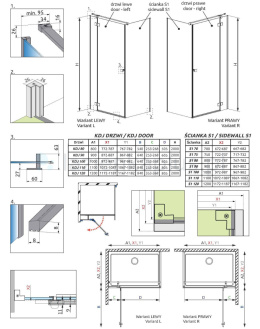 Wpisz KOD: PROMO - 10% Radaway Essenza Brushed GunMetal KDJ drzwi prysznicowe 90 cm uchylne gunmetal szczotkowany/szkło przezroczyste 1385044-92-01R