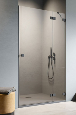 Wpisz KOD: PROMO - 10% Radaway Essenza Pro Black DWJ drzwi prysznicowe 110 cm wnękowe czarny mat/szkło przezroczyste 10099110-54-01R