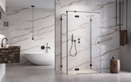 Wpisz KOD: PROMO - 10% Radaway Essenza Pro Black KDJ+S drzwi prysznicowe 90 cm lewe czarny mat/szkło przezroczyste 10097390-54-01L