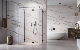 Wpisz KOD: PROMO - 10% Radaway Essenza Pro Black KDJ+S drzwi prysznicowe 90 cm prawe czarny mat/szkło przezroczyste 10097390-54-01R