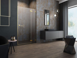 Wpisz KOD: PROMO - 10% Radaway Essenza Pro Brushed Copper DWJ drzwi prysznicowe 100 cm wnękowe prawe miedź szczotkowa/szkło przezroczy 10099100-93-01R