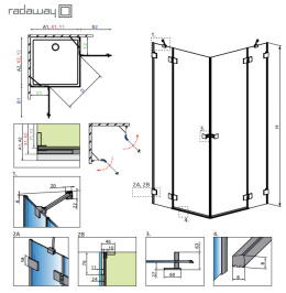 Wpisz KOD: PROMO - 10% Radaway Essenza Pro Brushed Copper KDD kabina prysznicowa część prawa 80x80 cm miedź szczotkowana/szkło przezroc 10096080-93-01R