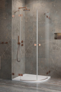 Wpisz KOD: PROMO - 10% Radaway Essenza Pro Brushed Copper PDD kabina prysznicowa część prawa 90x90 cm półokrągła 10095090-93-01R