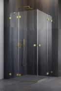 Wpisz KOD: PROMO - 10% Radaway Essenza Pro Brushed Gold KDD kabina prysznicowa część lewa 90x90 cm kwadratowa 10096090-99-01L