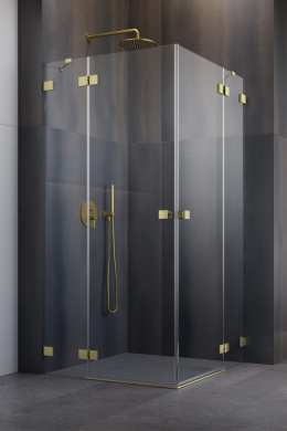 Wpisz KOD: PROMO - 10% Radaway Essenza Pro Brushed Gold KDD kabina prysznicowa część lewa 90x90 cm kwadratowa 10096090-99-01L