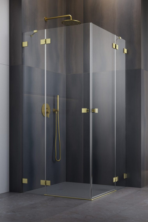 Wpisz KOD: PROMO - 10% Radaway Essenza Pro Brushed Gold KDD kabina prysznicowa część lewa 90x90 cm kwadratowa 10096090-99-01L