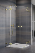 Radaway Essenza Pro Brushed Gold PDD kabina prysznicowa część prawa 80x80 cm półokrągła 10095080-99-01R