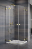 Radaway Essenza Pro Brushed Gold PDD kabina prysznicowa część prawa 90x90 cm półokrągła 10095090-99-01R