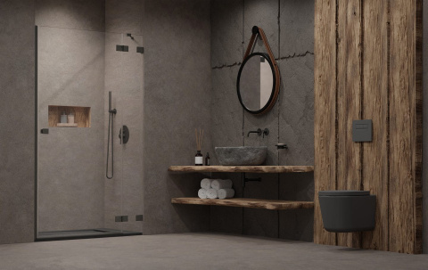 Radaway Essenza Pro Brushed Gunmetal DWJ drzwi prysznicowe 100 cm wnękowe prawe gunmetal szczotk/szkło przezrocz 10099100-92-01R