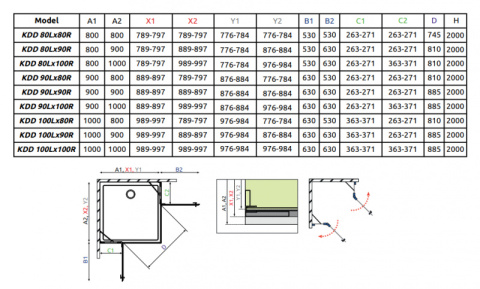 Radaway Essenza Pro Brushed Gunmetal KDD kabina prysznicowa część prawa 90x90 cmgunmetal szczotko/szkło przezroc 10096090-92-01R