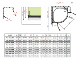 Radaway Essenza Pro Gold KDD kabina prysznicowa część prawa 80x80 cm kwadratowa 10096080-09-01R