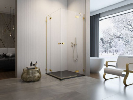 Radaway Essenza Pro Gold KDD kabina prysznicowa część prawa 90x90 cm kwadratowa 10096090-09-01R