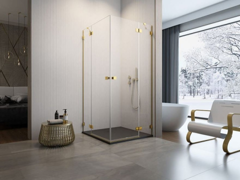 Radaway Essenza Pro Gold KDD kabina prysznicowa część prawa 90x90 cm kwadratowa 10096090-09-01R