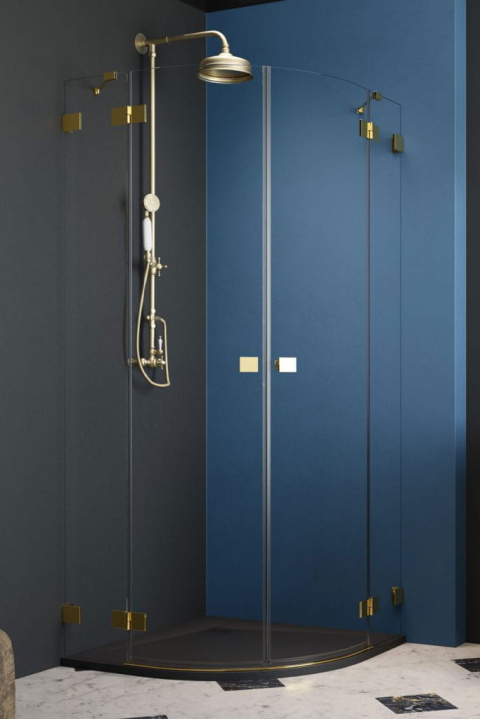 Radaway Essenza Pro Gold PDD kabina prysznicowa część lewa 80x80 cm półokrągła 10095080-09-01L