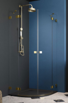 Radaway Essenza Pro Gold PDD kabina prysznicowa część lewa 90x90 cm półokrągła złoty połysk/szkło przezroczyste 10095090-09-01L