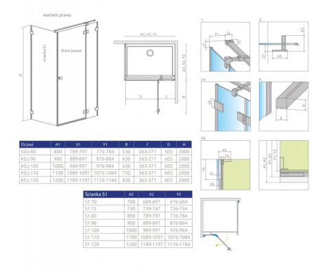 Radaway Essenza Pro KDJ drzwi prysznicowe 120 cm prawe chrom/szkło przezroczyste 10097120-01-01R
