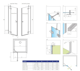 Radaway Essenza Pro KDJ drzwi prysznicowe 80 cm prawe chrom/szkło przezroczyste 10097080-01-01R