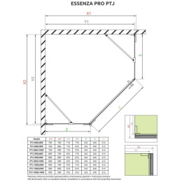 Radaway Essenza Pro White PTJ drzwi prysznicowe lewe biały mat/szkło przezroczyste 10100000-04-01L