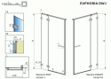 Radaway Euphoria DWJ drzwi wnękowe 130 cm prawe ze ścianką krótką chrom/szkło przezroczyste 383812-01R/383217-01R