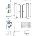 Radaway Euphoria DWJ drzwi wnękowe 80 cm lewe ze ścianką krótką chrom/szkło przezroczyste 383512-01L/383212-01L