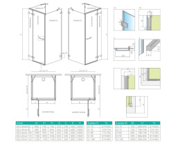 Radaway Euphoria KDJ+S drzwi jednoczęściowe 100 cm lewe ze ścianką krótką chrom/szkło przezroczyste 383612-01L/383220-01L