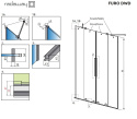 Radaway Furo Black DWD drzwi prysznicowe 41,3 cm czarny mat/szkło przezroczyste 10108413-54-01