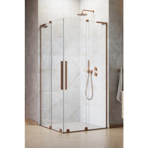 Wpisz KOD: PROMO - 10% Radaway Furo SL Brushed Copper KDD kabina prysznicowa część prawa 120x120 cm miedź szczotkowan/szkło przezroczys 10305120-93-01R