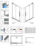 Radaway Furo SL Gold Walk-In drzwi prysznicowe 100 cm lewe złoty połysk/szkło przezroczyste 10306538-09-01L/10110494-01-01