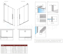 Radaway Furo SL Gold Walk-In drzwi prysznicowe 120 cm prawe złoty połysk/szkło przezroczyste 10306638-09-01R/10110594-01-01