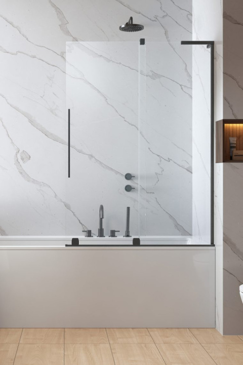 Wpisz KOD: PROMO - 10% Radaway Furo SLPND II parawan nawannowy 120 cm lewy gunmetal szczotkowany/szkło przezroczyste 10309638-92-01L/10112594-01-01