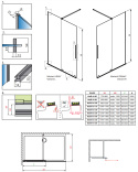 Radaway Furo Walk-In drzwi prysznicowe 130 cm prawe gunmetal szczotkowany/szkło przezroczyste 10106688-92-01R/10110644-01-01