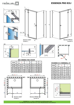 Radaway Idea DWD drzwi prysznicowe 150 cm wnękowe dwuskrzydłowe złoty połysk/szkło przezroczyste 387125-09-01