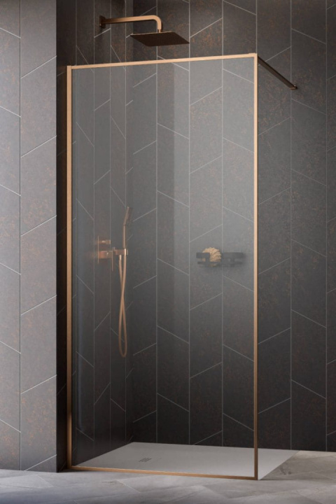 Wpisz KOD: PROMO - 10% Radaway Modo F Brushed Copper II ścianka prysznicowa walk-in 120 cm szkło przezroczyste 10409124-93-01