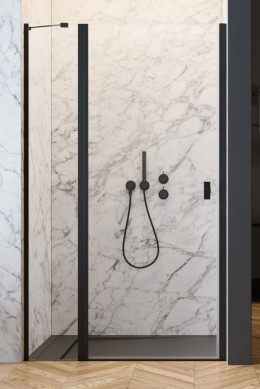 Radaway Nes 8 Black DWJ II drzwi prysznicowe 110 cm wnękowe lewe czarny mat/szkło przezroczyste 10083110-54-01L