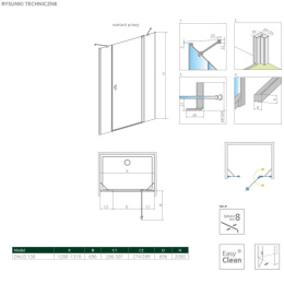 Radaway Nes 8 Black DWJS drzwi prysznicowe 130 cm prawe czarny mat/szkło przezroczyste 10084690-54-01R/10084610-54-01