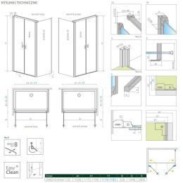 Radaway Nes 8 DWD+S drzwi prysznicowe 120 cm uchylne chrom połysk/szkło przezroczyste 10081120-01-01