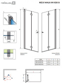 Radaway Nes Black 8 KDD-B kabina prysznicowa część lewa 100x100 cm kwadratowa 10074100-54-01L