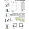 Radaway Nes Black 8 KDJ B drzwi prysznicowe 80 cm prawe czarny mat/szkło przezroczyste 10075080-54-01R