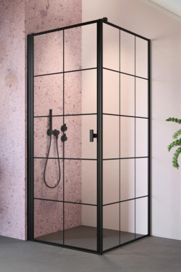 Radaway Nes Black KDJ I Factory drzwi prysznicowe 100 cm lewe czarny mat/szkło Factory 10022100-54-55L