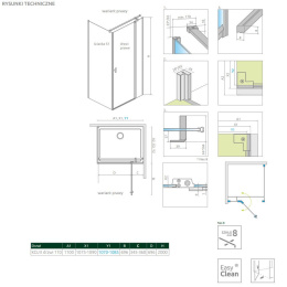 Radaway Nes Black KDJ II drzwi prysznicowe 110 cm prawe czarny mat/szkło przezroczyste 10086110-54-01R