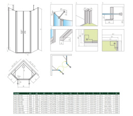 Radaway Nes PTD kabina prysznicowa 90x90 cm pięciokątna chrom/szkło przezroczyste 10051000-01-01/10051600-01-01