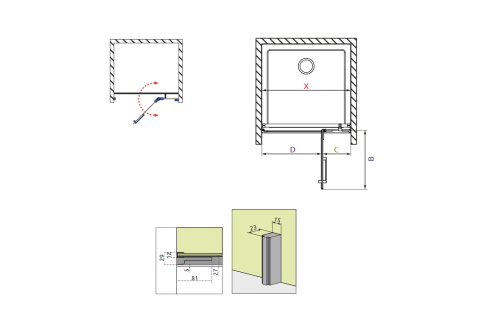 Wpisz KOD: PROMO - 10% Radaway Arta DWJ II ścianka prysznicowa 32,3 cm prawa chrom/szkło przezroczyste 386012-03-01R