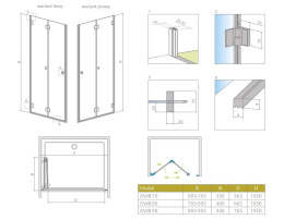 Wpisz KOD: PROMO - 10% Radaway Carena DWB drzwi prysznicowe 80 cm prawe chrom/szkło przezroczyste 134512-01-01NR
