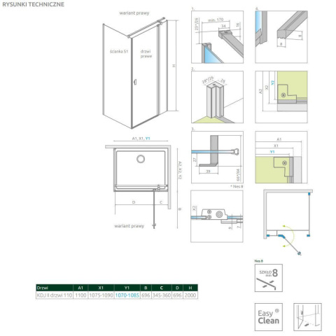 Wpisz KOD: PROMO - 10% Radaway Carena DWJ drzwi prysznicowe 100 cm lewe chrom/szkło przezroczyste 134322-01-01NL