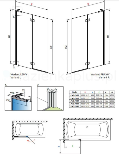 Wpisz KOD: PROMO - 10% Radaway Essenza 8 SL Brushed Copper PND II parawan nawannowy 100 cm 2-częściowy miedź szczotkow/szkło przezroczy 10500100-93-01L