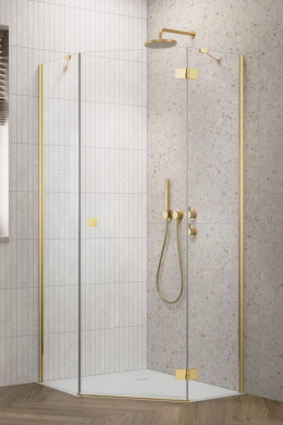 Wpisz KOD: PROMO - 10% Radaway Essenza Gold PTJ drzwi prysznicowe 60 cm uchylne złoty połysk/szkło przezroczyste 1385010-09-01R