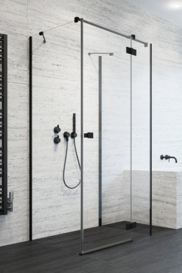 Wpisz KOD: PROMO - 10% Radaway Essenza New Black KDJ+S drzwi prysznicowe 110 cm prawe czarny mat/szkło przezroczyste 1385023-54-01R