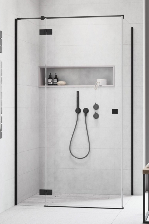 Wpisz KOD: PROMO - 10% Radaway Essenza New Black KDJ drzwi prysznicowe 100 cm lewe czarny mat/szkło przezroczyste 1385040-54-01L